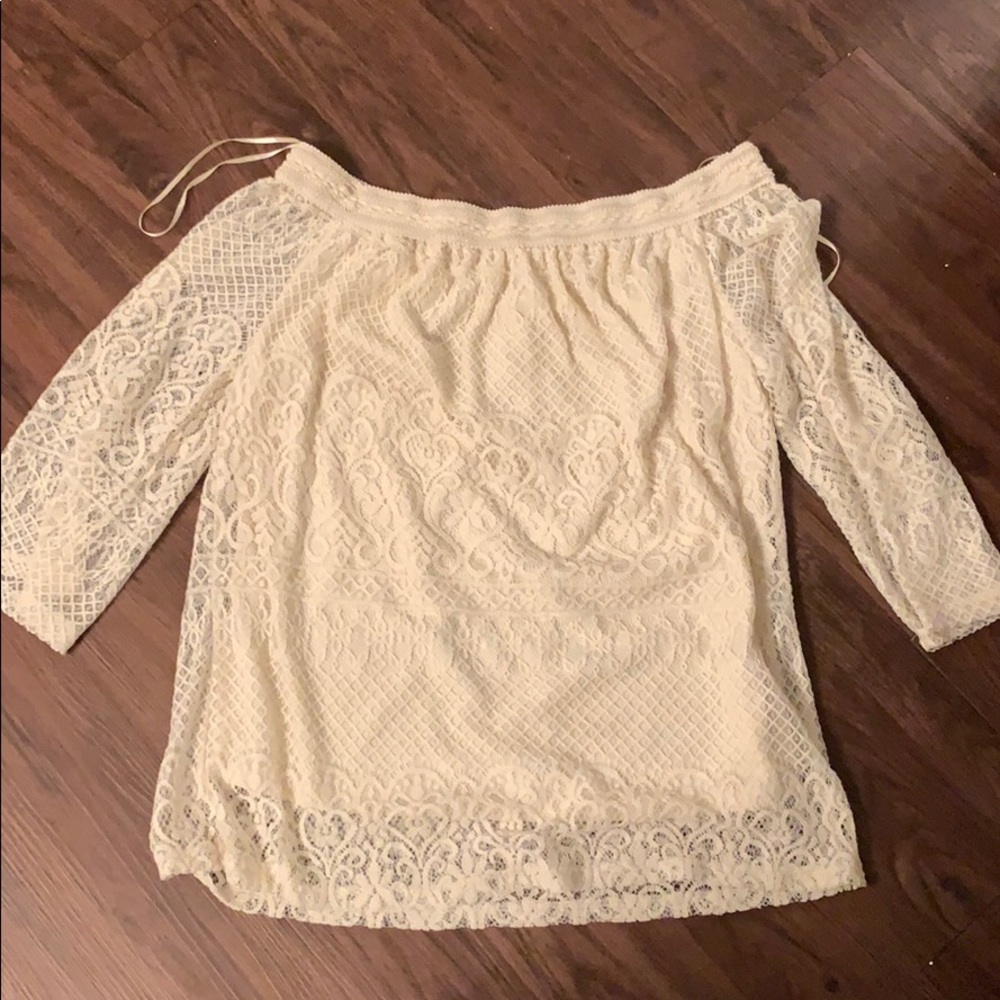Lace off the shoulder blouse